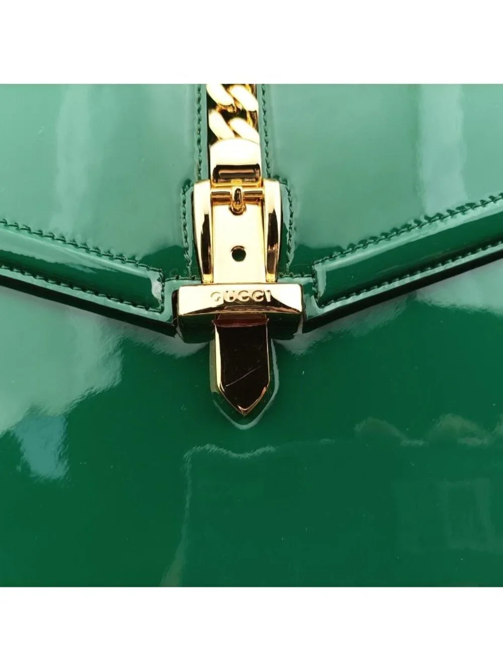 ★SOLD★ Gucci Sylvie Green Patent Shoulder - Picture 14 of 15